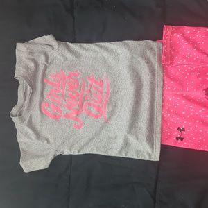 Girls size 5 toddler Under Armour Shirt and leggings